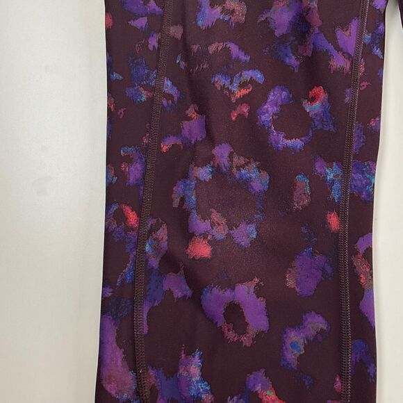 Athleta Rainer Leopard Print Plum Purple Tight Leggings Womens Sz XL - Picture 10 of 13